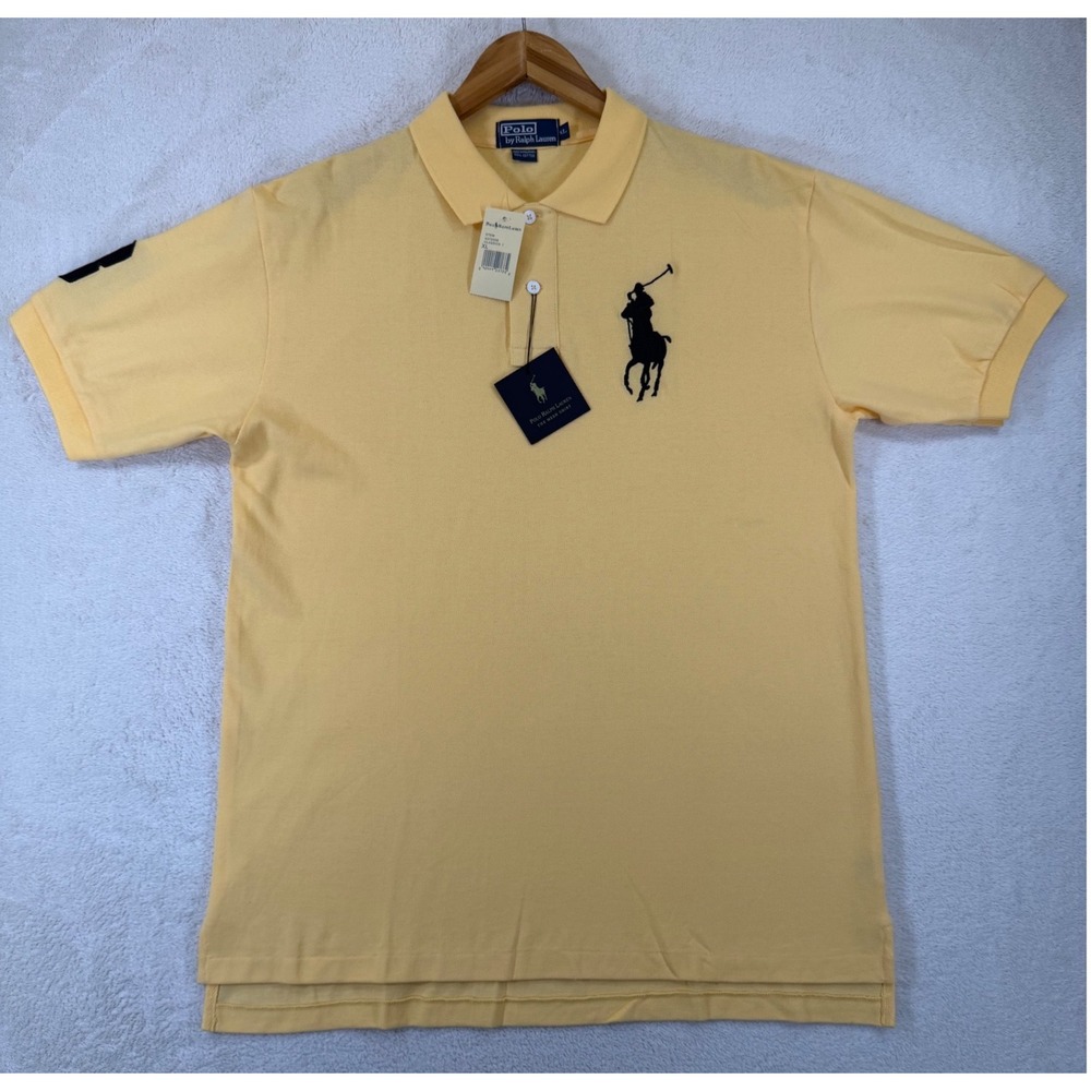 Polo Ralph Lauren Mens XL Yellow Big Pony Polo Shirt Short Sleeve NWT